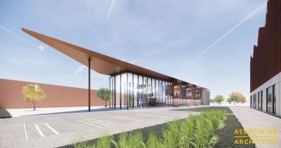 CGI of the National Brownfield Institute, again at the Springfield campus and part of the national centre