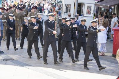 HMS Forward march through Wolverhampton city centre during Armed Forces Day celebrations in 2018