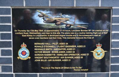A close-up of the memorial plaque