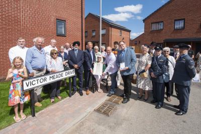The event was attended by Local ward councillors (Councillor Bhupinder Gakhal (City of Wolverhampton Council Cabinet Member for City Assets and Housing), Councillor Greg Brackenridge and Councillor Andy Randle), Barry Meade and his family and friends. Darren Baggs, Director at WV Living. Ray Fellows, Simon Hamilton and members of the Wednesfield History Society and residents from The Marches, including Ruby Walters, aged 8
