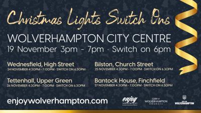 Christmas lights switch on events for all the family will light up City of Wolverhampton for the countdown to Christmas