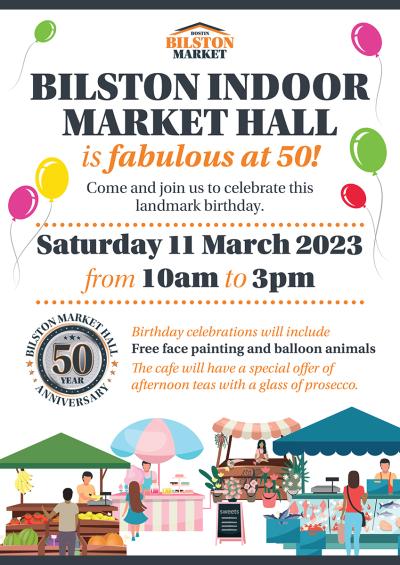 Come and celebrate as Bilston indoor market hall is fabulous at 50! 