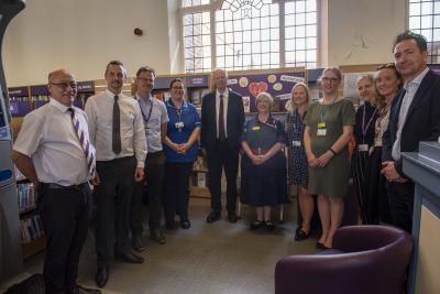 Professor Chris Whitty, England’s Chief Medical Officer with Public Health staff and health and library staff at Central Library during his visit to the city recently