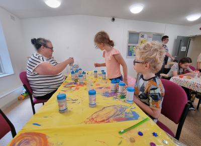 Some of the activities at the Coffee, Chat and Crafts session