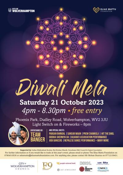 Diwali, the festival of lights, will be celebrated in a free City of Wolverhampton event at Phoenix Park this Saturday (21 October, 2023)