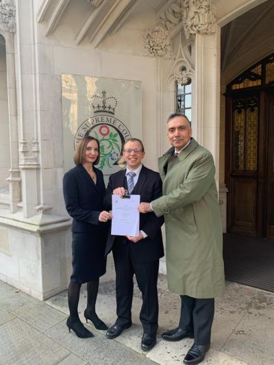 Pictured outside the Supreme Court with a copy of the judgment are, left to right, Barrister Michelle Caney and the City of Wolverhampton Council’s Senior Solicitor Adam Sheen and Lead Lawyer Mushtaq Ahmed-Khan