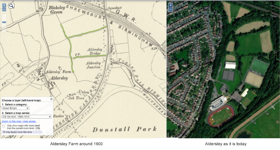 History of Aldersley fields