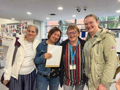 Adult Education Wolverhampton students celebrating their results this morning