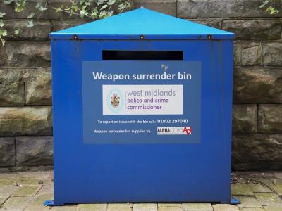 he weapon surrender bin at St Peter’s Collegiate Church, St Peter's Square