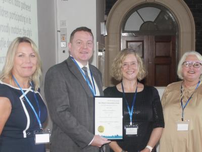 Left to right, with their Team Excellence award are Wolverhampton Music Service's Sarah Fletcher, Ciaran O'Donnell and Sarah Tulley, and Brenda Wile, the City of Wolverhampton Council's Deputy Director of Education