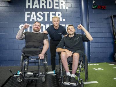 Paralympian Mickey Bushell MBE, Ross Smith and Scott Smith, the owner of Invictus Active and provider of the accessibility equipment