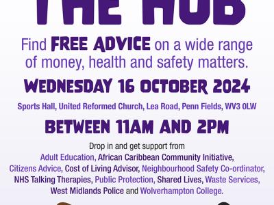 Free Help at the Hub for residents at an open day in Penn Fields