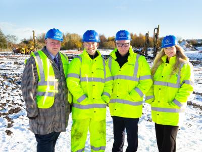 (L-R): Cllr Stephen Simkins, Leader of City of Wolverhampton Council, Dominic Gold, managing director of Goold Estates, Richard Parker, Mayor of the West Midlands and Lara Angell, property manager at Goold Estates