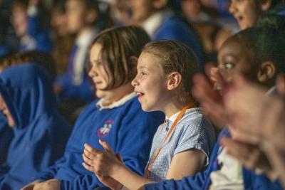 Children enjoy the Music Service's Singing in The Halls concert
