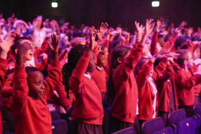 Children enjoy the Music Service's Singing in The Halls concert