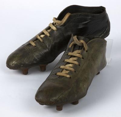 Boots thought to have been worn by Stanley Matthews, 1950s