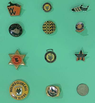 Wolves enamelled pins, 1939–79