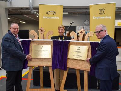 Left to right: Councillor Stephen Simkins, Leader of City of Wolverhampton Council, College Principal and Chief Executive Louise Fall and Mayor of the West Midlands and WMCA chair Richard Parker