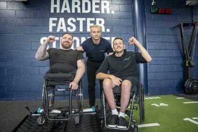 Paralympian Mickey Bushell MBE, Ross Smith and Scott Smith, the owner of Invictus Active and provider of the accessibility equipment