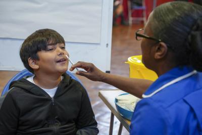 Children at Woodfield Primary School received their free flu vaccinations this week