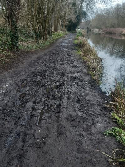 Image shows the canal towpath before the improvement works took place