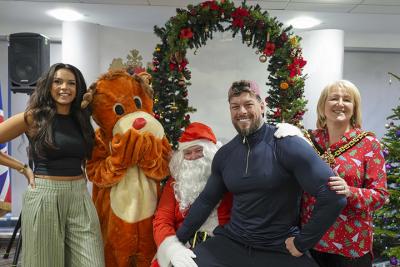 The Mayor of Wolverhampton, Councillor Linda Leach, was joined by Father Christmas, Rudolf, Dicky Dodd and Grand Theatre panto stars Giant and Belle to host Christmas parties for more than 100 children from across the city