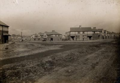 The building of the estate in March 1926. Image courtesy Wolverhampton City Archives