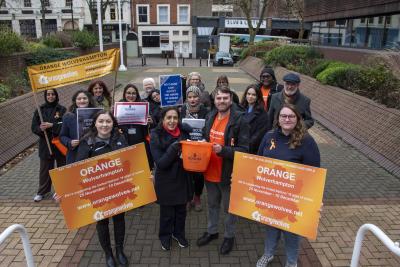 Members of the Orange Wolverhampton team took part in a closing ceremony outside the Civic Centre on Tuesday