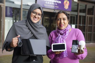 From left to right, Councillor Obaida Ahmed, City of Wolverhampton Council’s Cabinet Member for Digital and Community with Councillor Jasbir Jaspal, Cabinet Member for Adults and Wellbeing