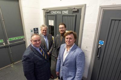 (L-R): At the Chubb cinema site are Council Leader, Councillor Stephen Simkins, PDJ Management Managing Director, Paul Jervis, Council Cabinet Member for City Development, Jobs and Skills, Councillor Chris Burden, and PDJ Management Director, James Jerv