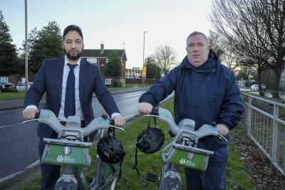 From left: City of Wolverhampton Council’s Cabinet Member for Transport and Green City, Councillor Qaiser Azeem, with Councillor Adrian Andrew, Associate Leader of Walsall Council