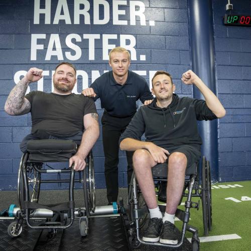 Paralympian Mickey Bushell MBE, Ross Smith and Scott Smith, the owner of Invictus Active and provider of the accessibility equipment