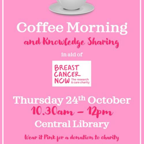 Central Library will be holding a coffee morning and information session later this week to mark October is Breast Cancer Awareness Month