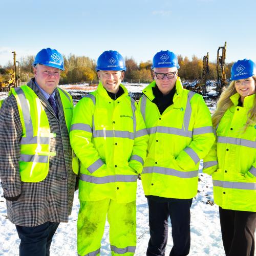 (L-R): Cllr Stephen Simkins, Leader of City of Wolverhampton Council, Dominic Gold, managing director of Goold Estates, Richard Parker, Mayor of the West Midlands and Lara Angell, property manager at Goold Estates