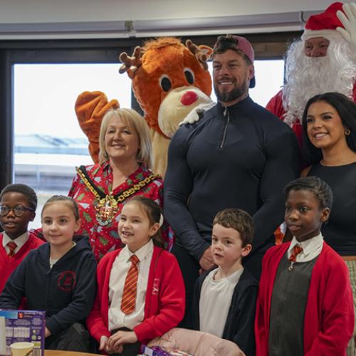 The Mayor of Wolverhampton Councillor Linda Leach hosted two Christmas parties this week to bring fun and festive cheer to more than 100 children from primary schools across the city