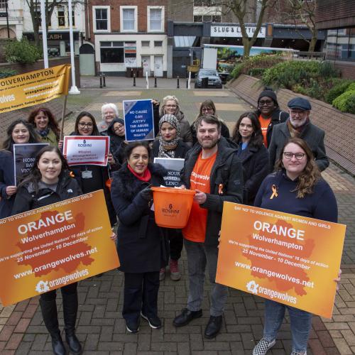 Members of the Orange Wolverhampton team took part in a closing ceremony outside the Civic Centre on Tuesday